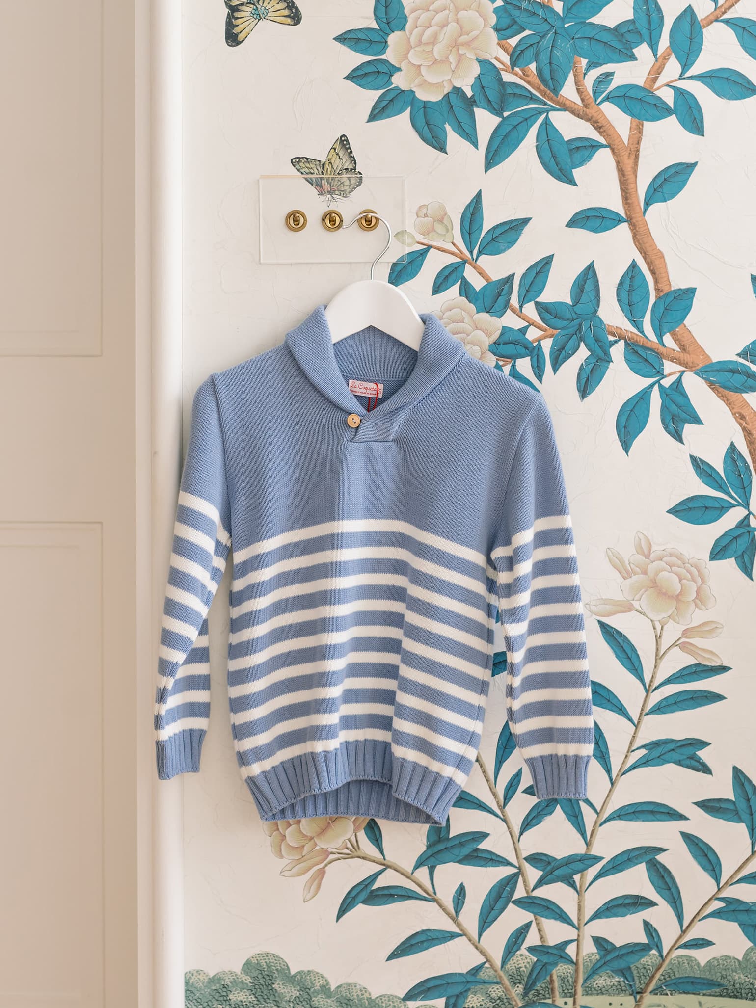 Blue Stripe Goyo Boy Cotton Sweater