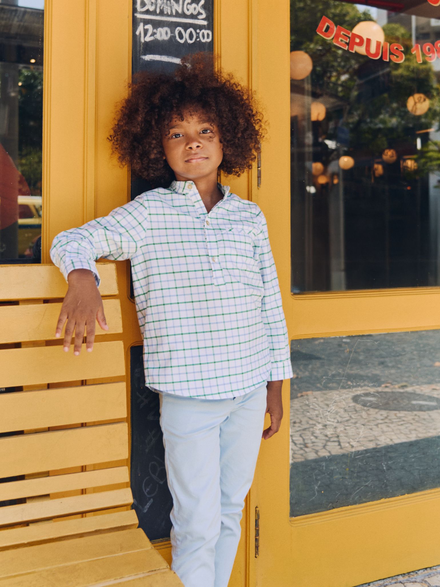 Green Check Mateo Long Sleeve Boy Shirt