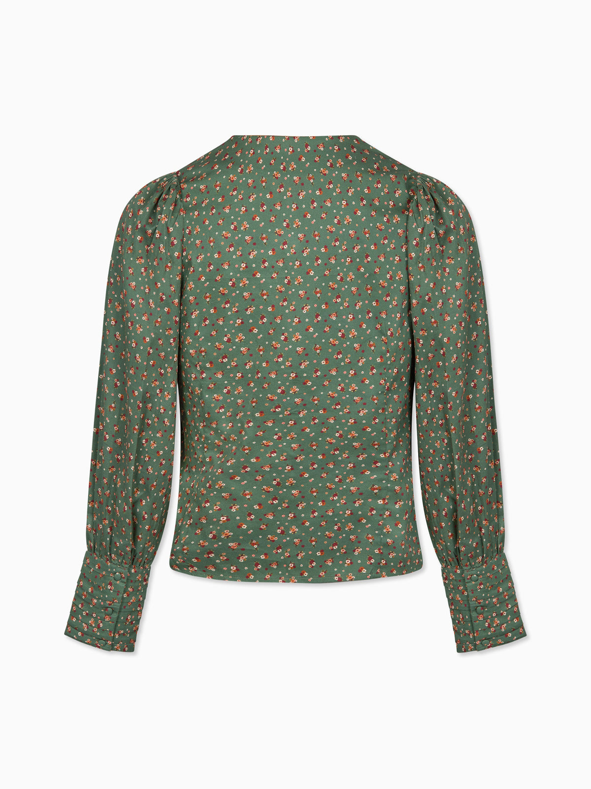 Green Floral Oceanne Womens Long Sleeve Shirt