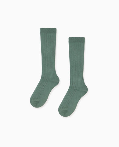 Fern Ribbed Knee High Kids Socks