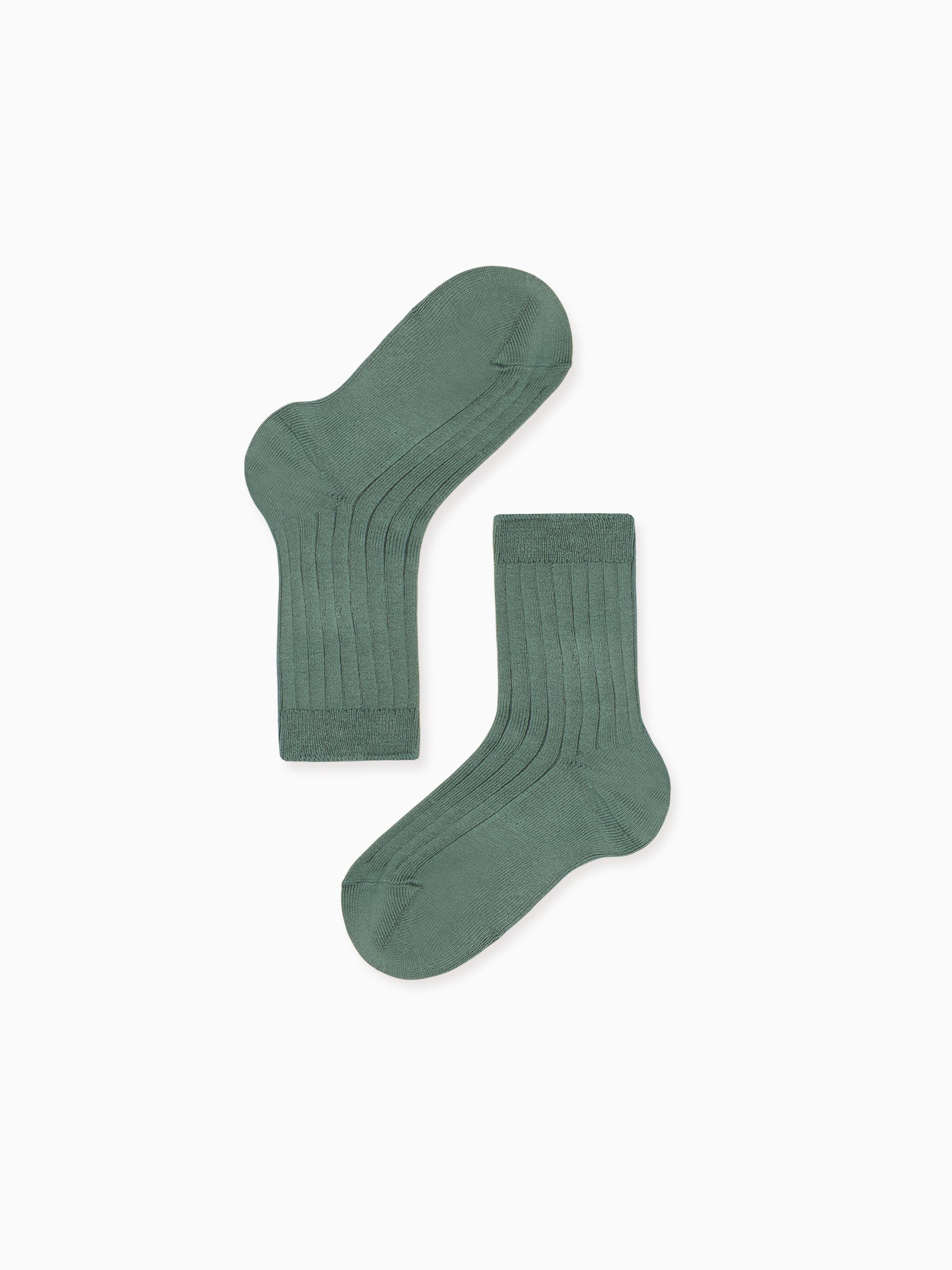 Fern Ribbed Short Kids Socks