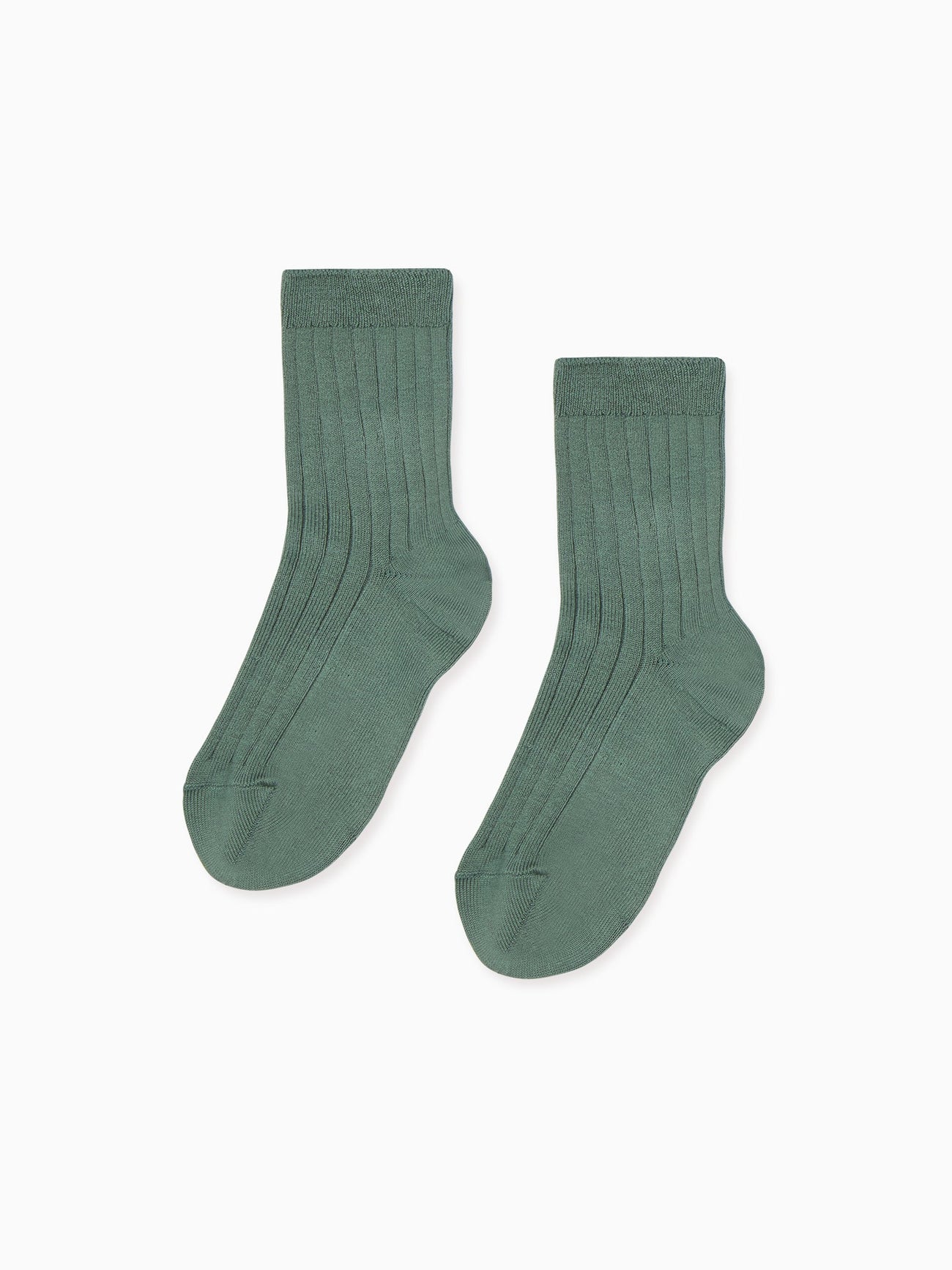 Fern Ribbed Short Kids Socks