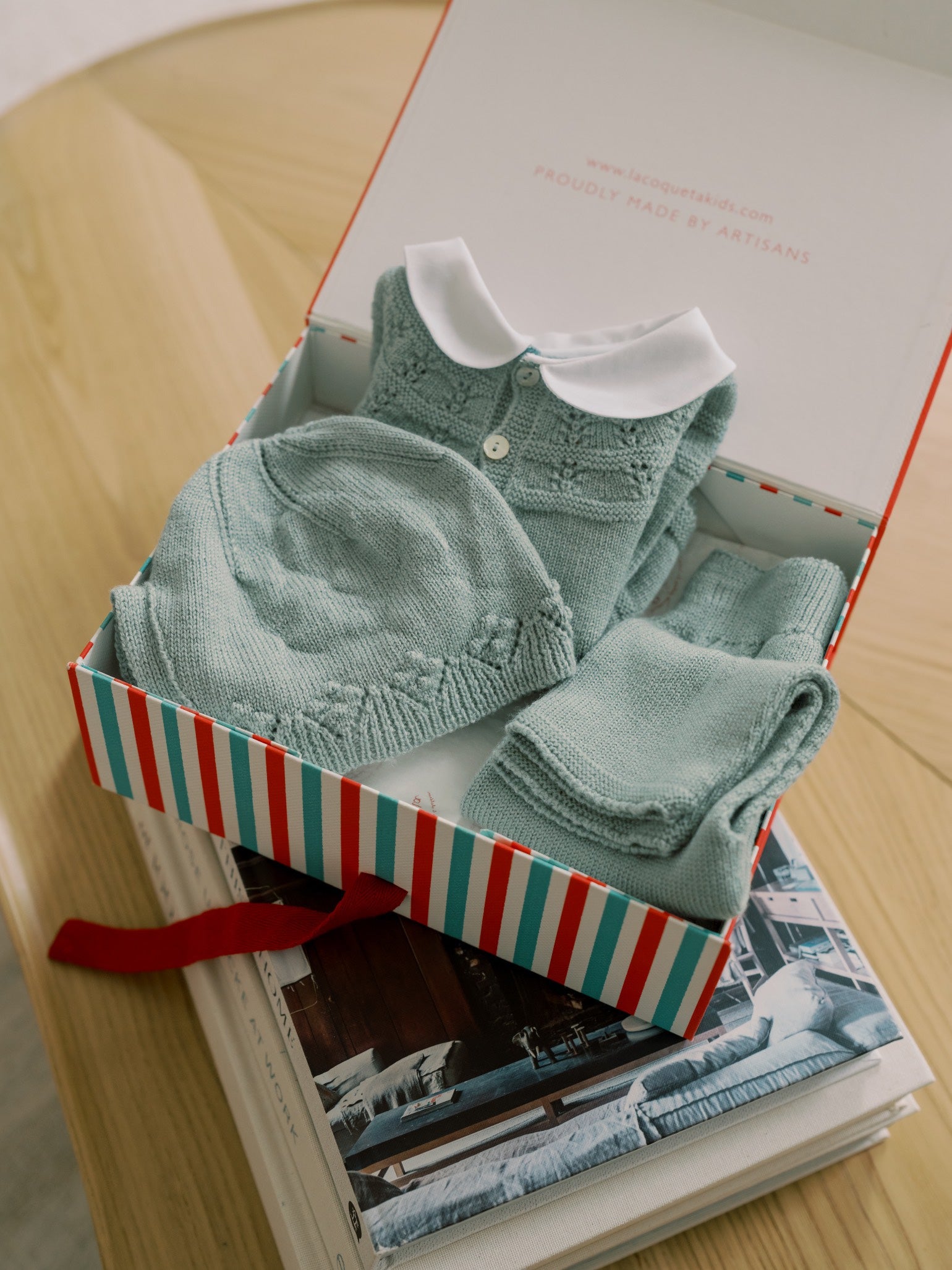 Sage Olfa Merino Baby Knitted Bonnet