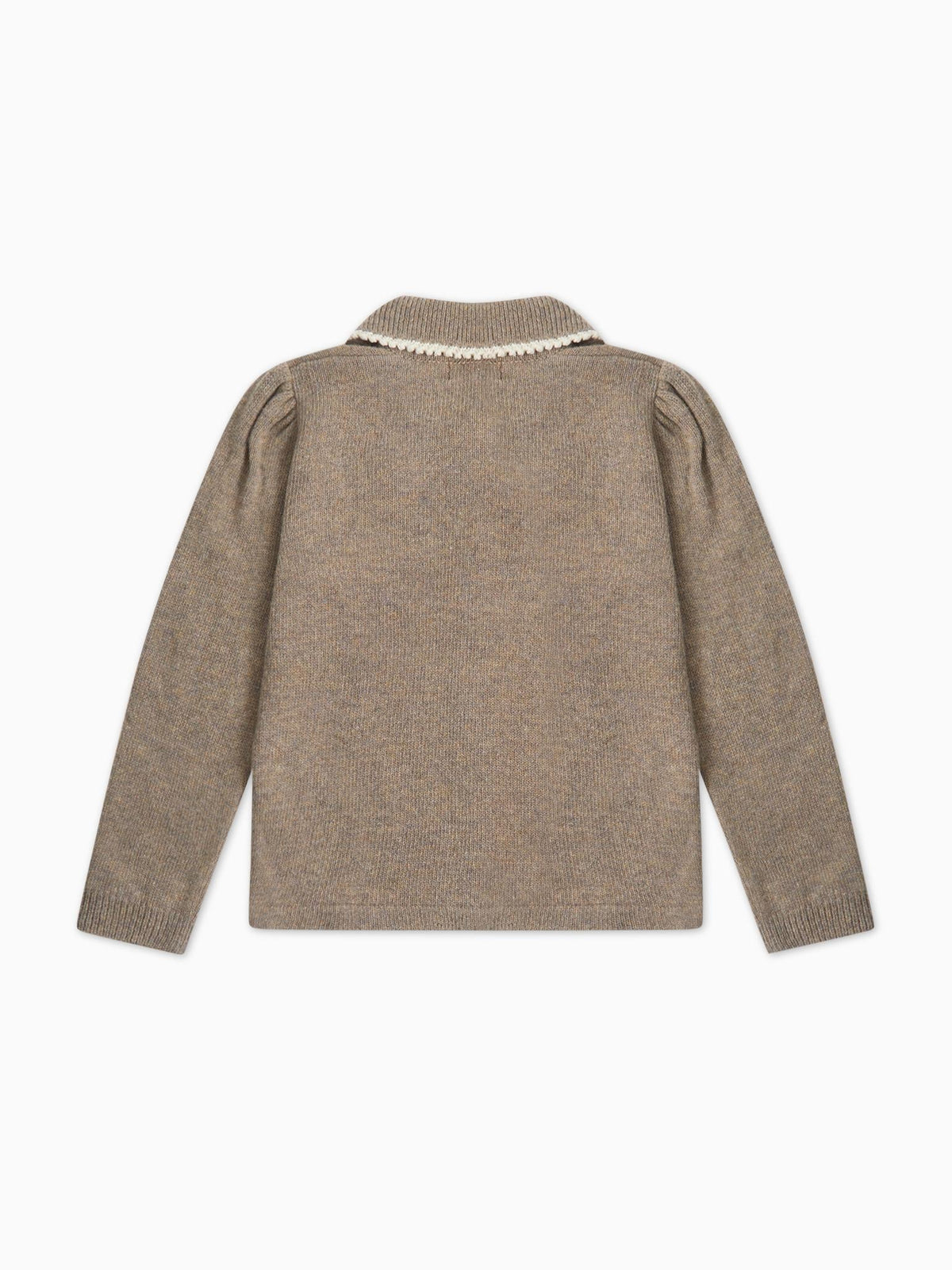Taupe Harriet Merino Girl Cardigan