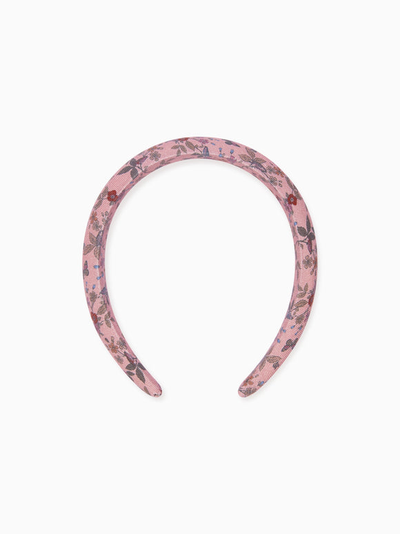 Dusty Pink Floral Girl Wide Hairband