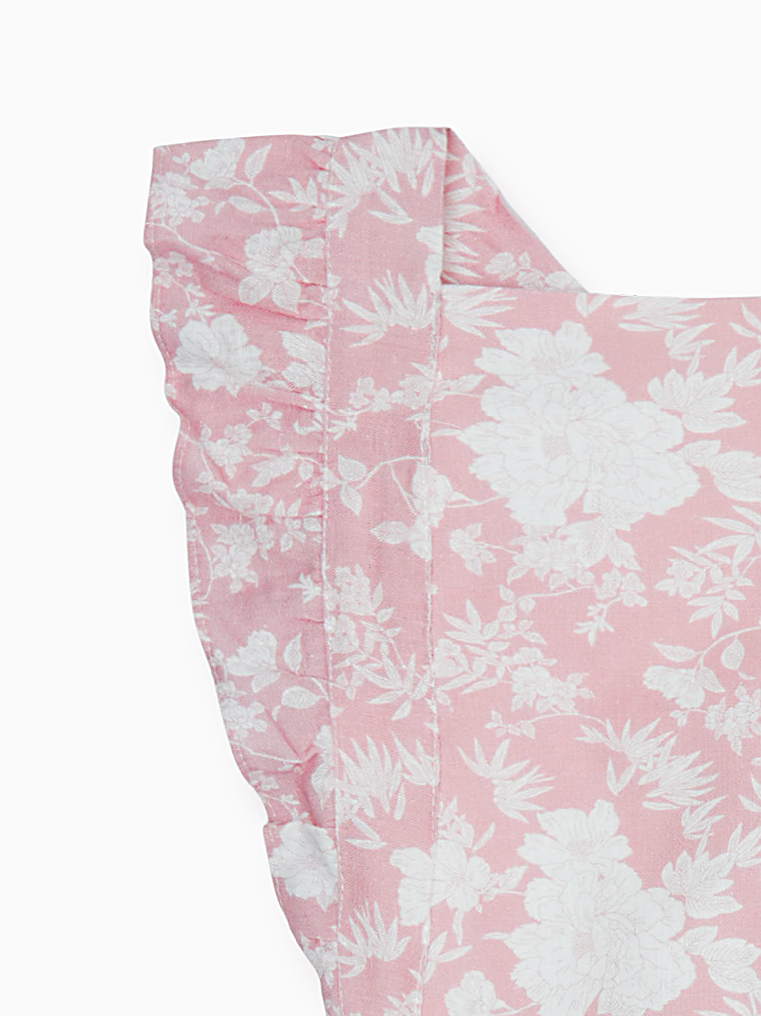 Pink Floral Hebe Girl Linen Mix Skirt