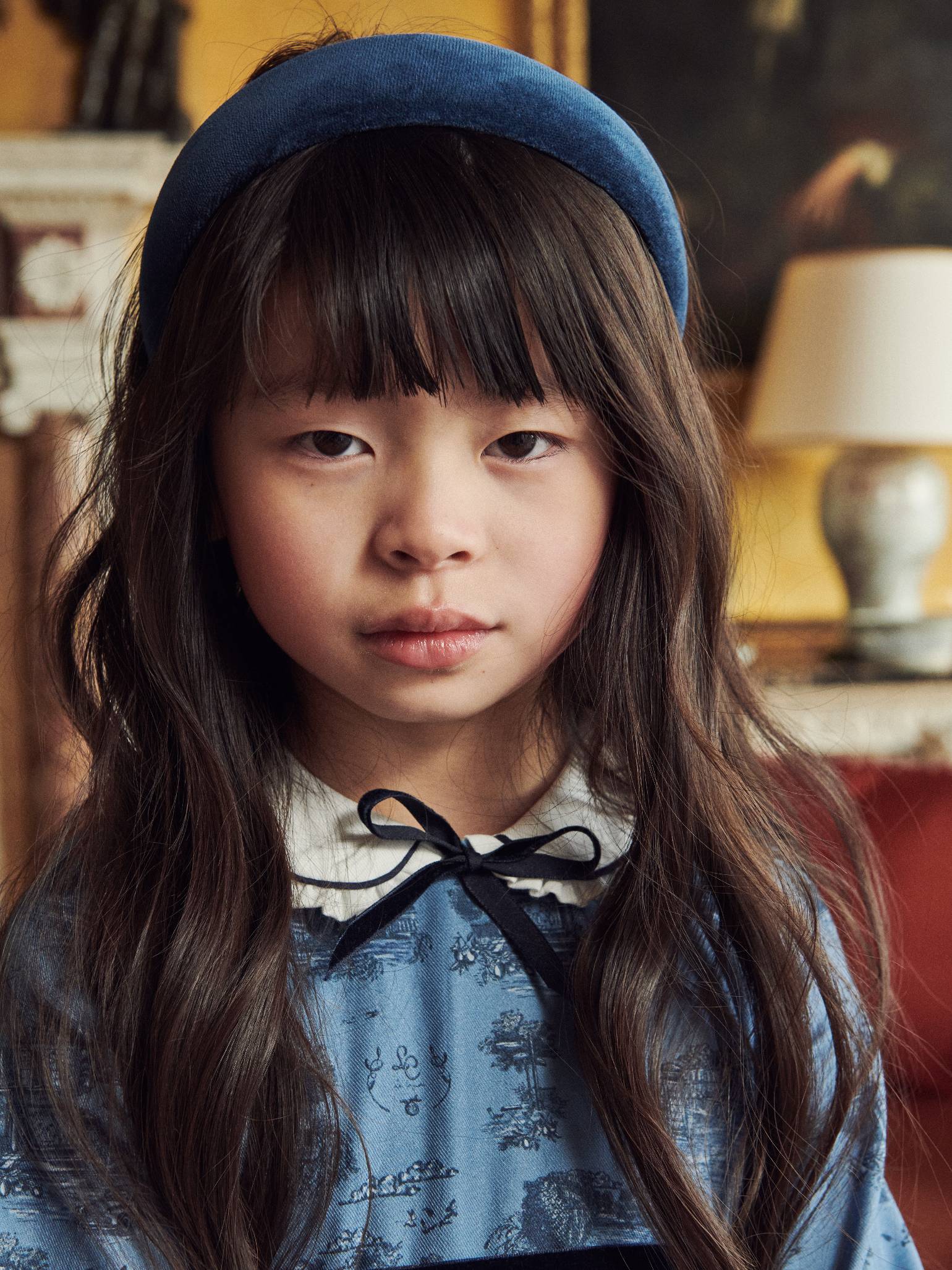 Blue Toile De Jouy Helena Girl Dress