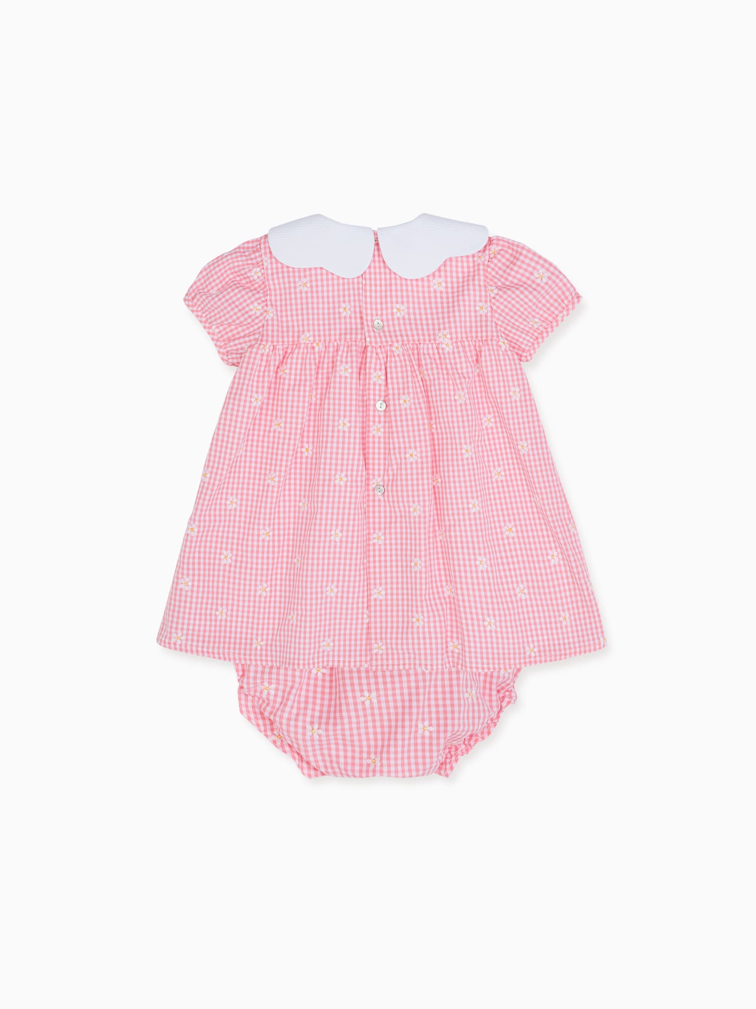 Pink Gingham Hestia Embroidered Baby Girl Set