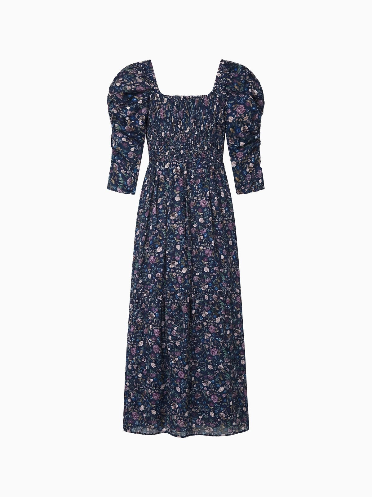 Navy Floral Ines Womens Long Dress
