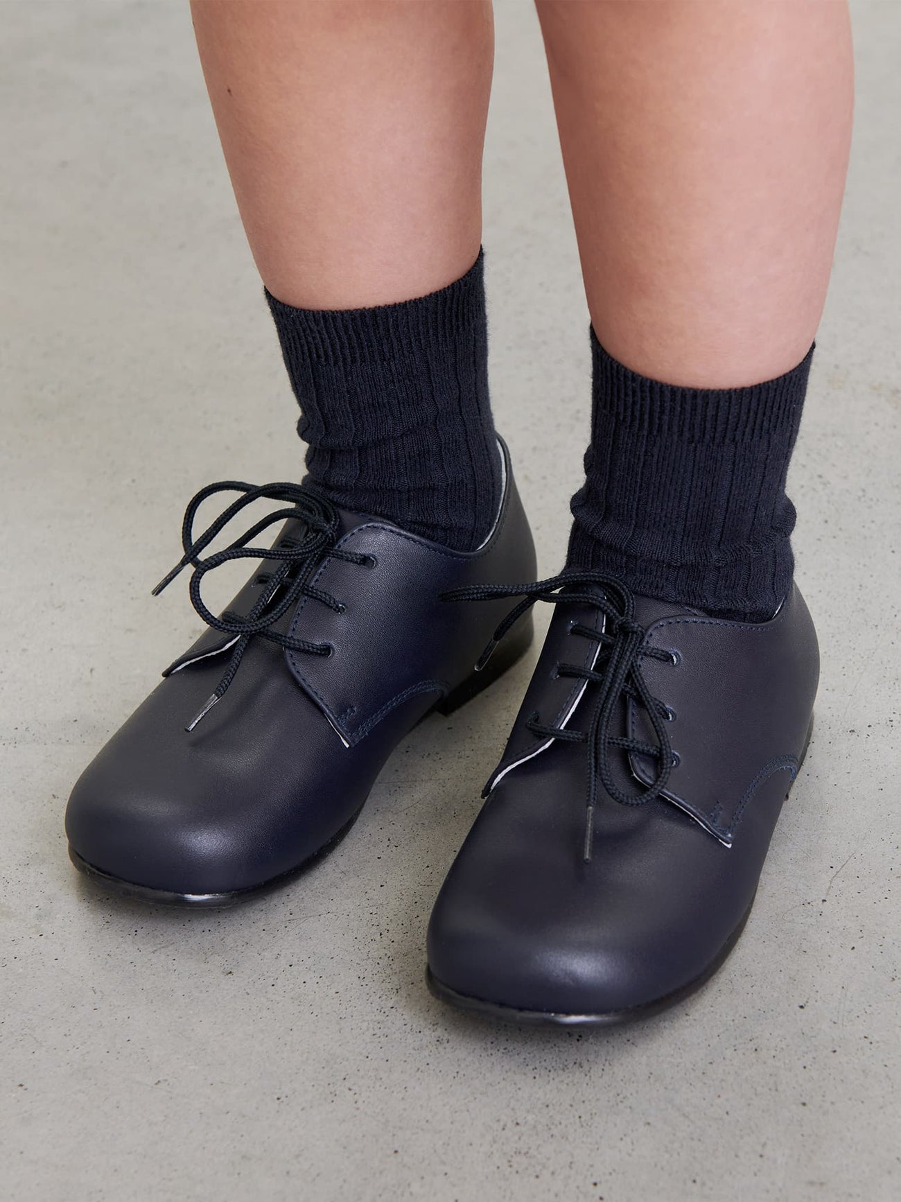 Navy Leather Toddler Inglesito Ceremony Shoes