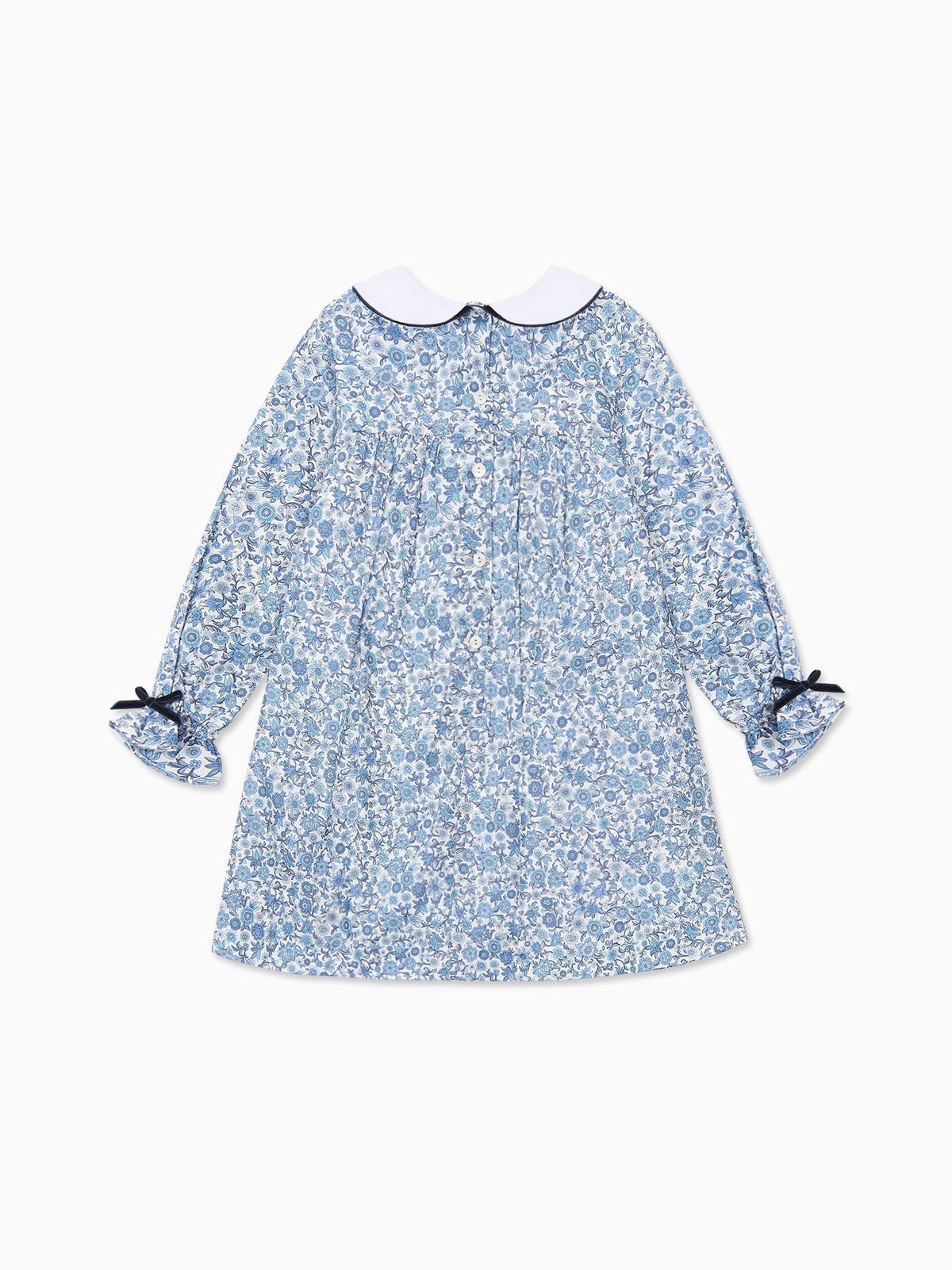 Blue Floral Iris Made With Liberty Fabric Girl Empire Dress