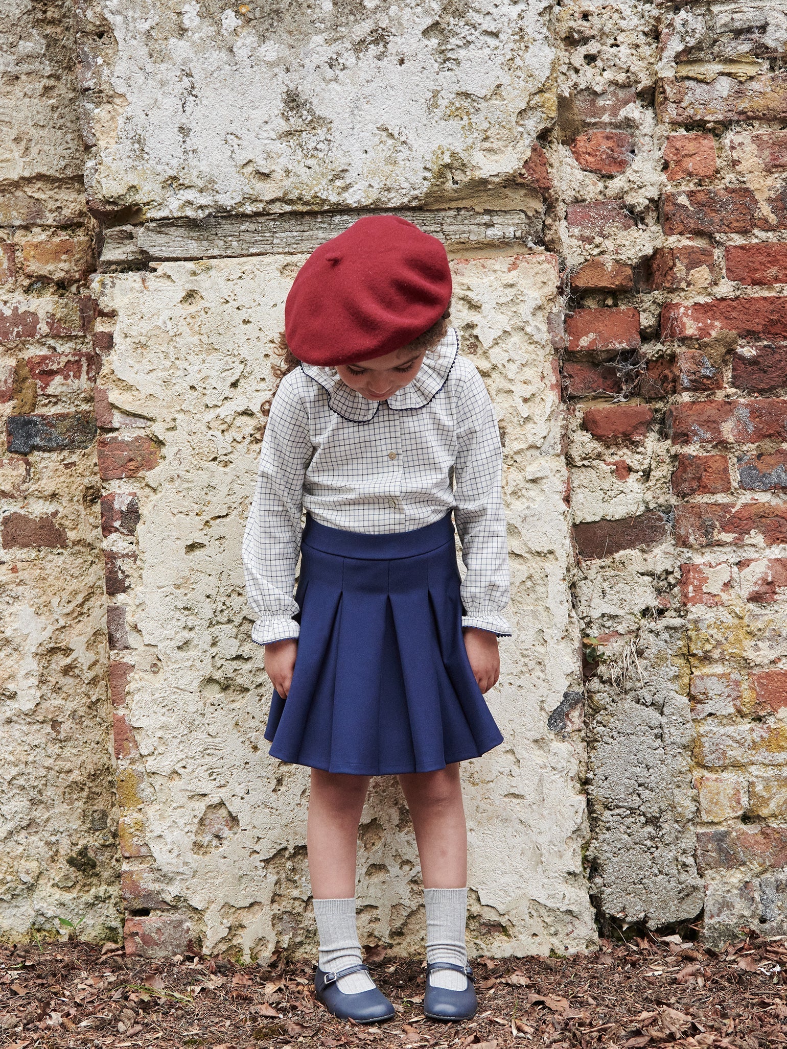 Burgundy Kids Wool Beret