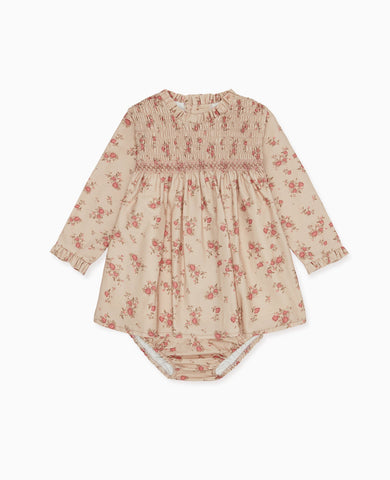 Pink Floral Ivina Baby Girl Smock Set