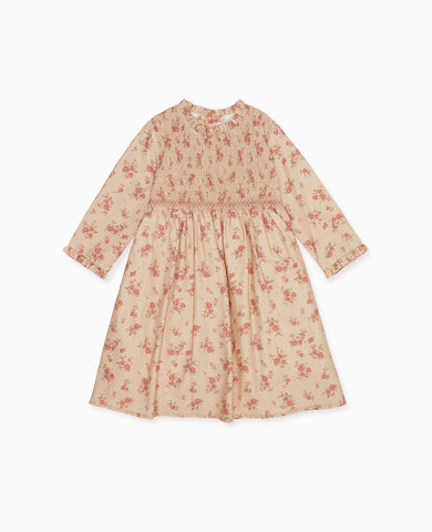 Pink Floral Ivina Girl Smock Dress