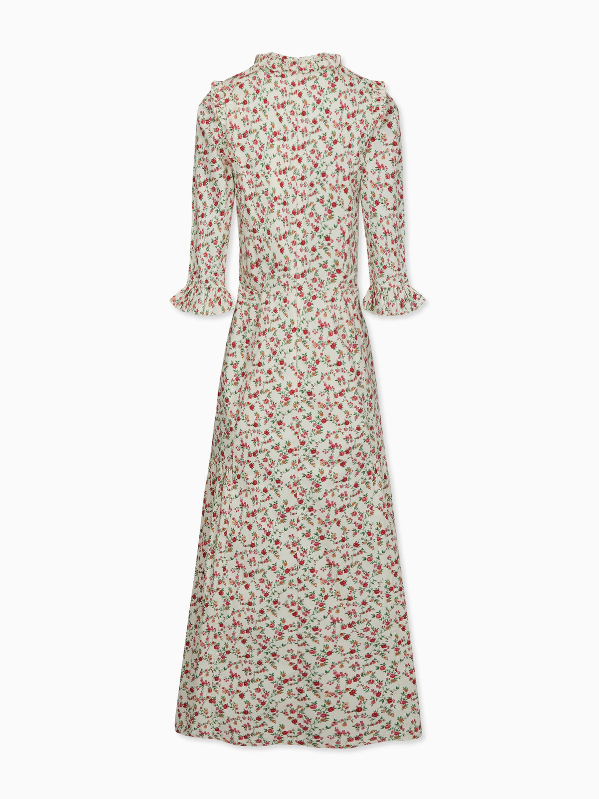 Ivory Floral Violeta Womens Long Dress
