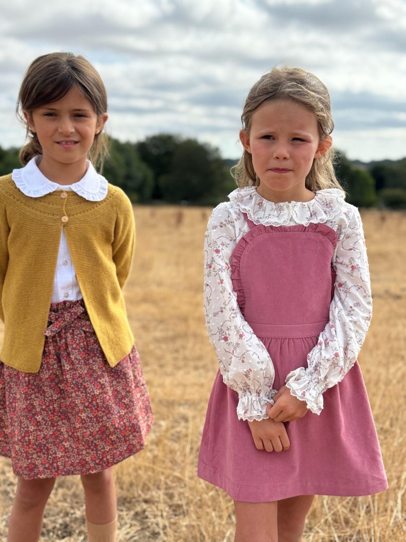 Dark Pink Alexa Corduroy Girl Pinafore Skirt