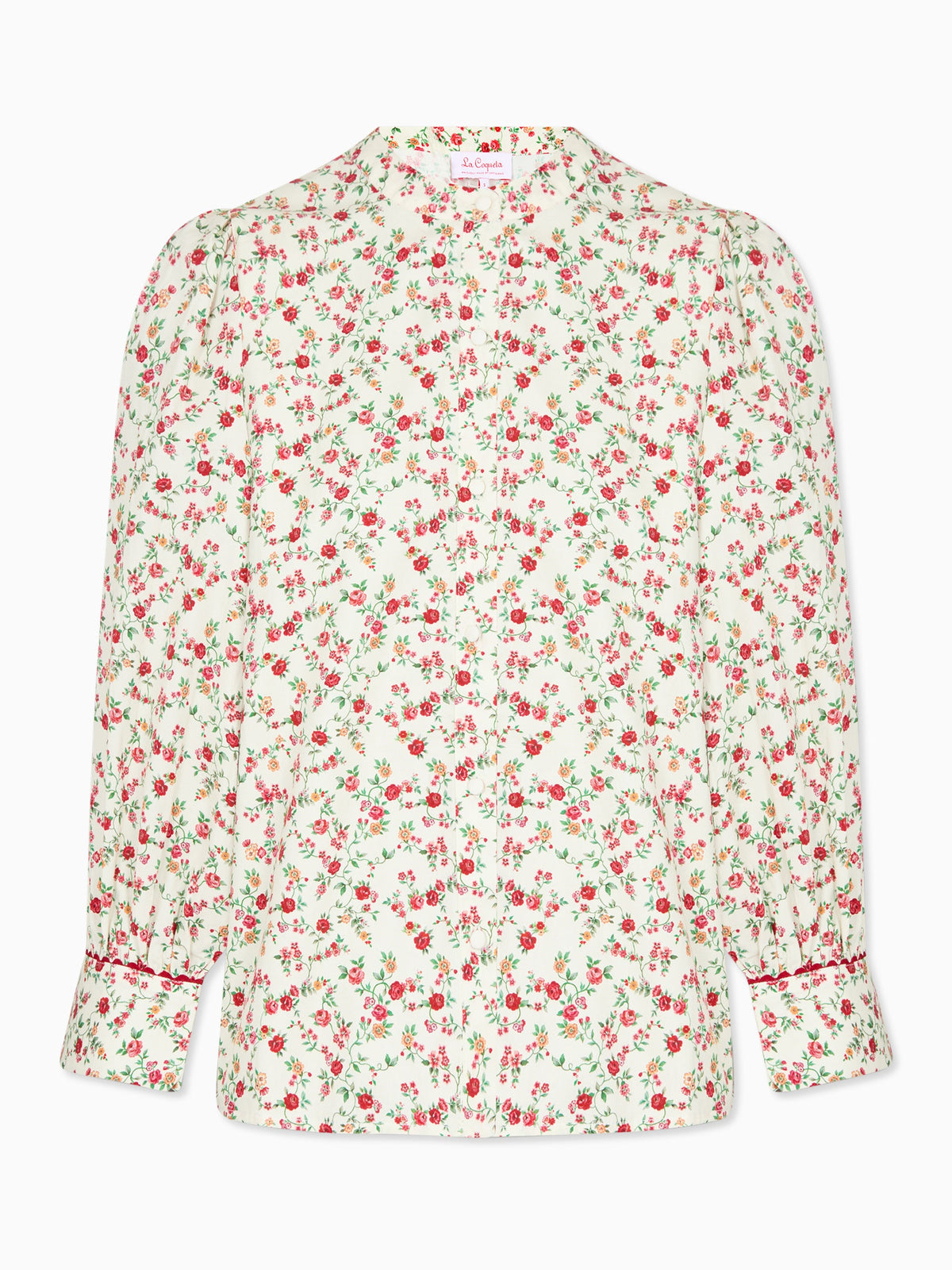 Ivory Floral Livia Womens Long Sleeve Shirt