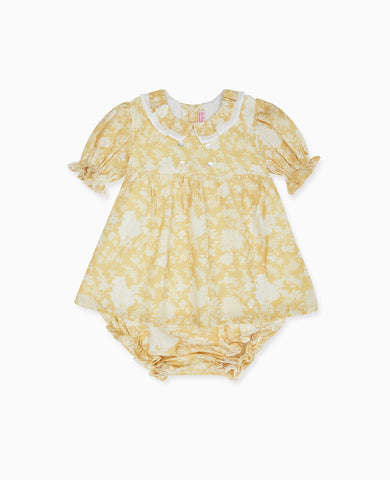 Yellow Floral Izara Baby Girl Set