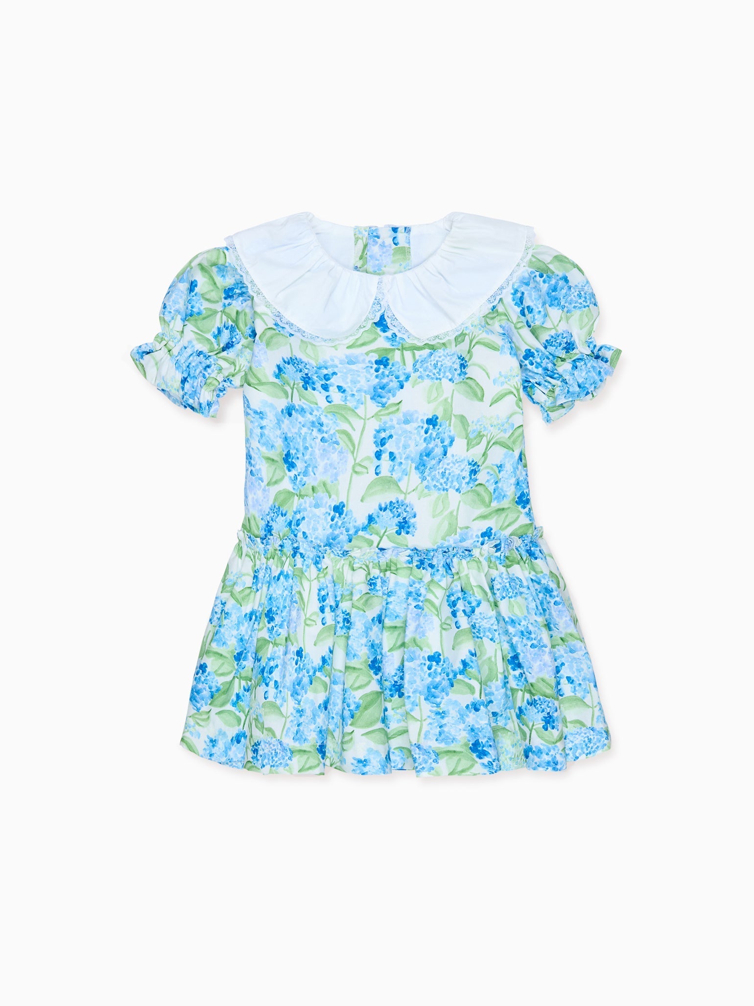 Hill House Home X La Coqueta Blue Watercolour Hydrangea Izara Girl Dress