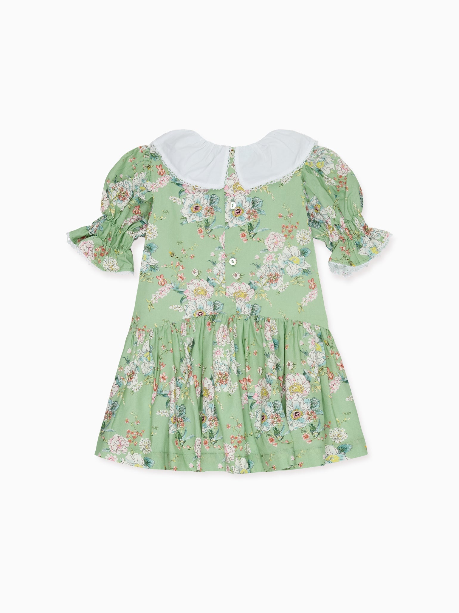 Sage Floral Izara Girl Drop Waist Dress