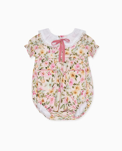 Light Pink Floral Izara Baby Girl Romper