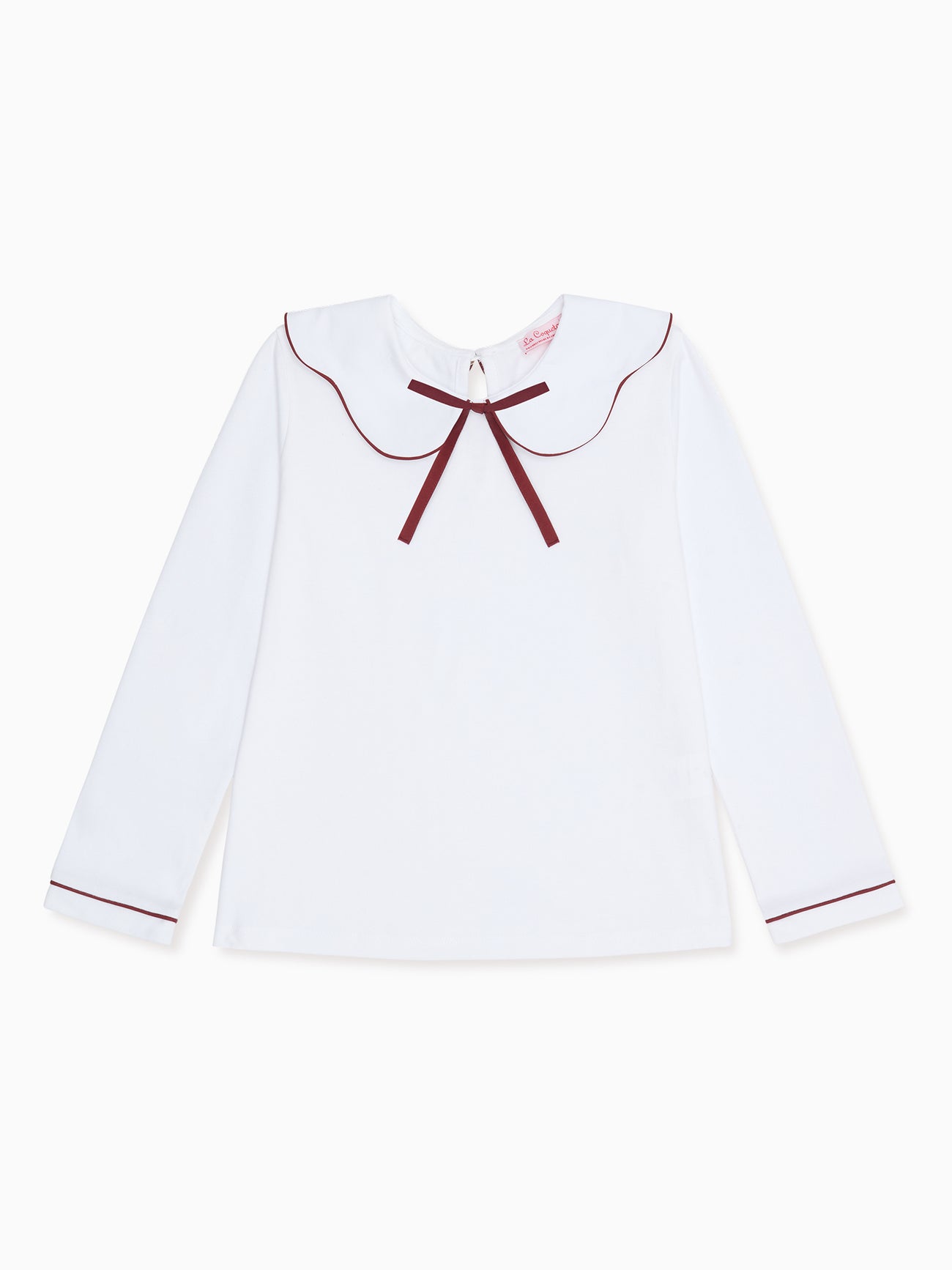 Burgundy Iziar Long Sleeve Girl Top