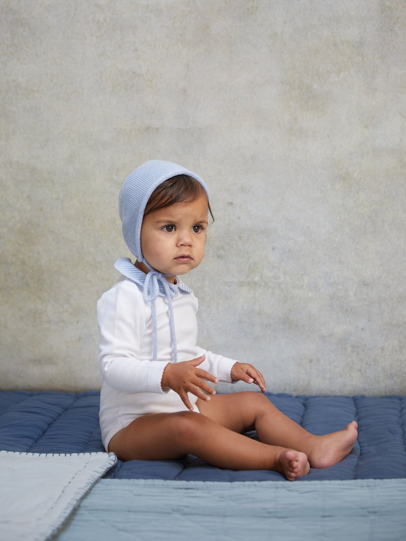 White Jaime Long Sleeve Baby Bodysuit