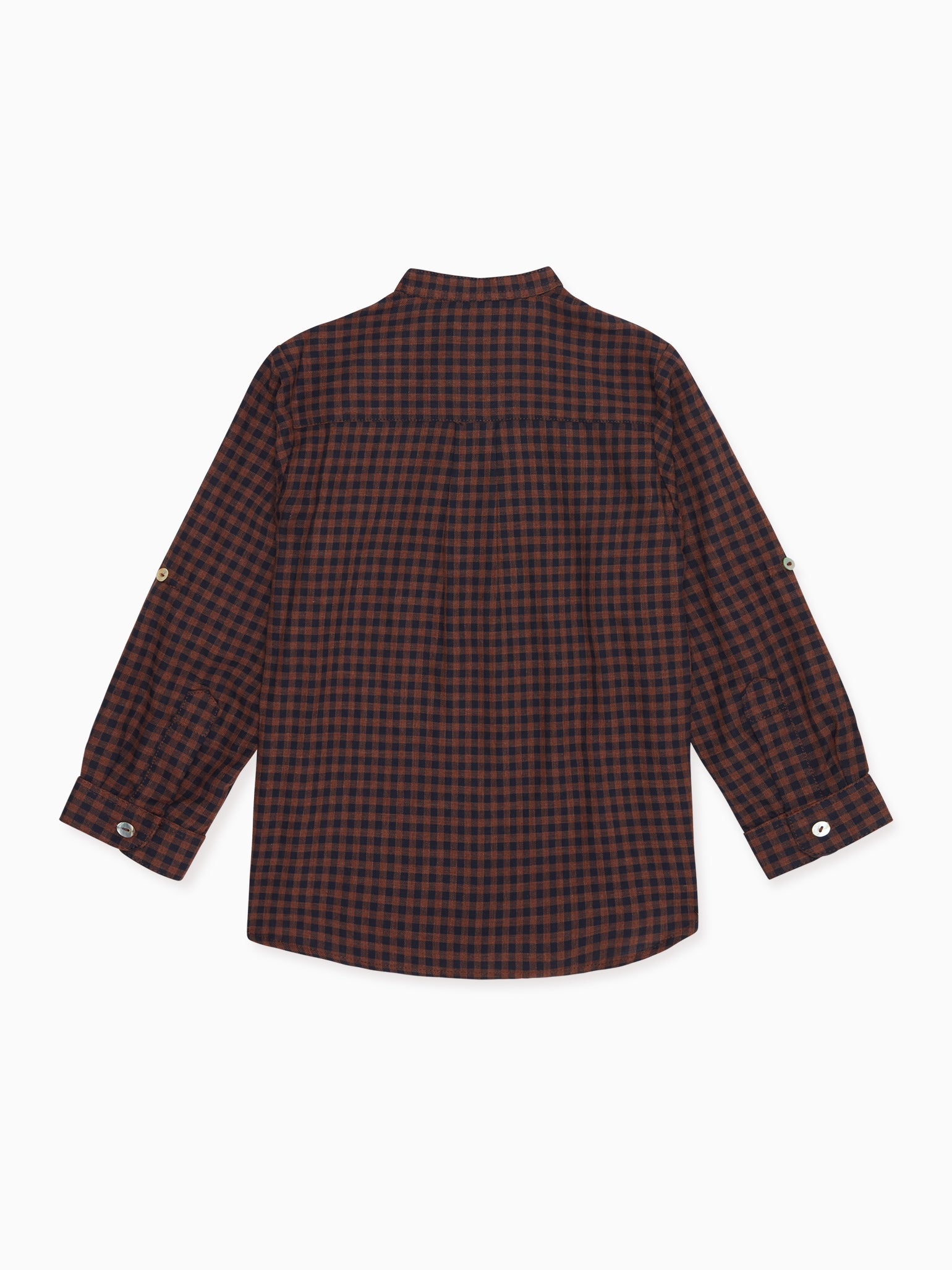 Navy Check Jazmin Long Sleeve Boy Shirt