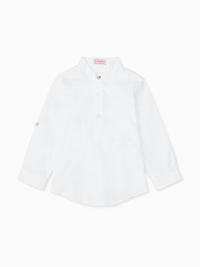 White Jazmin Cotton Long Sleeve Boy Shirt