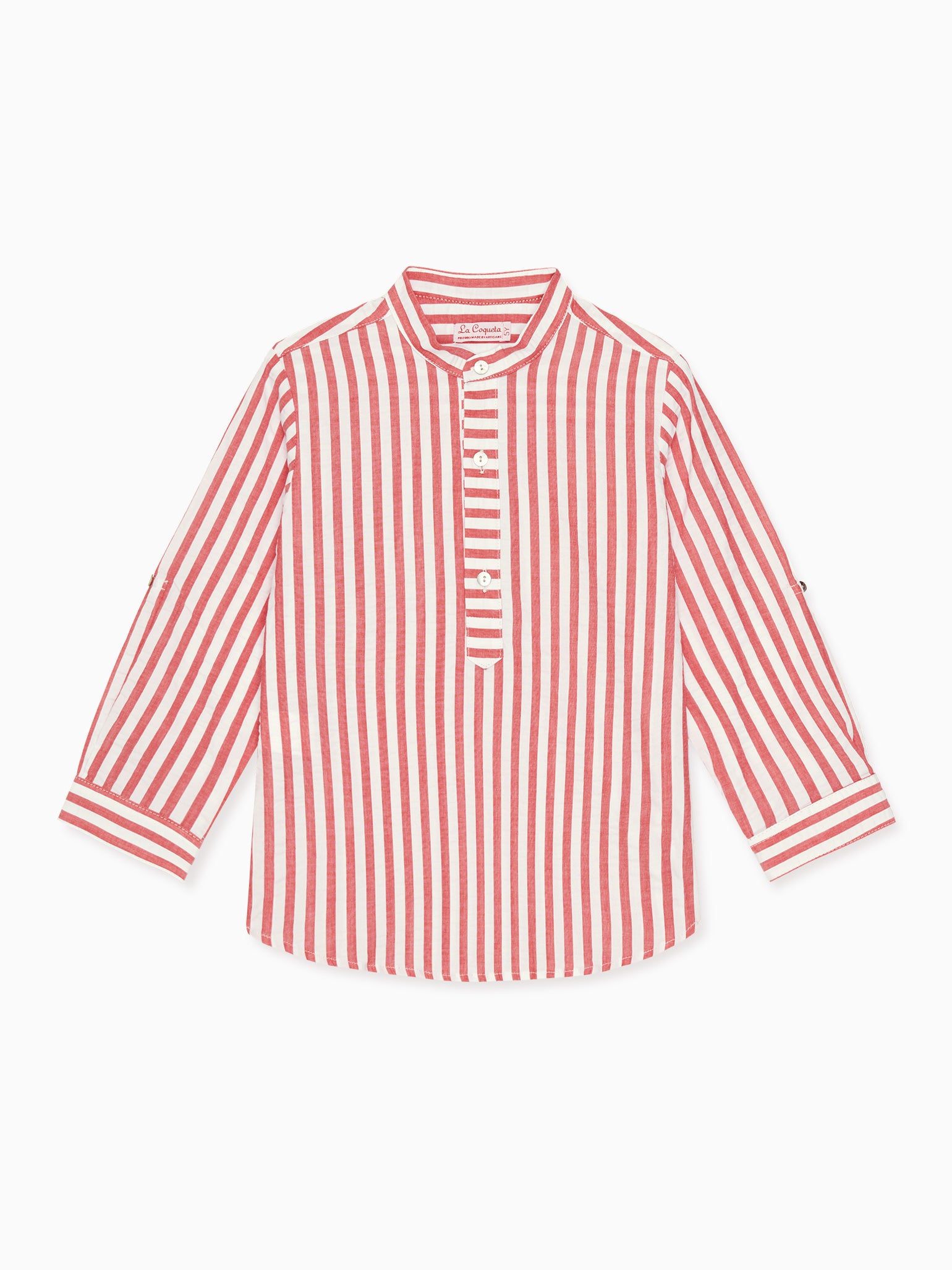 Red Stripe Jazmin Cotton Boy Shirt – La Coqueta Kids