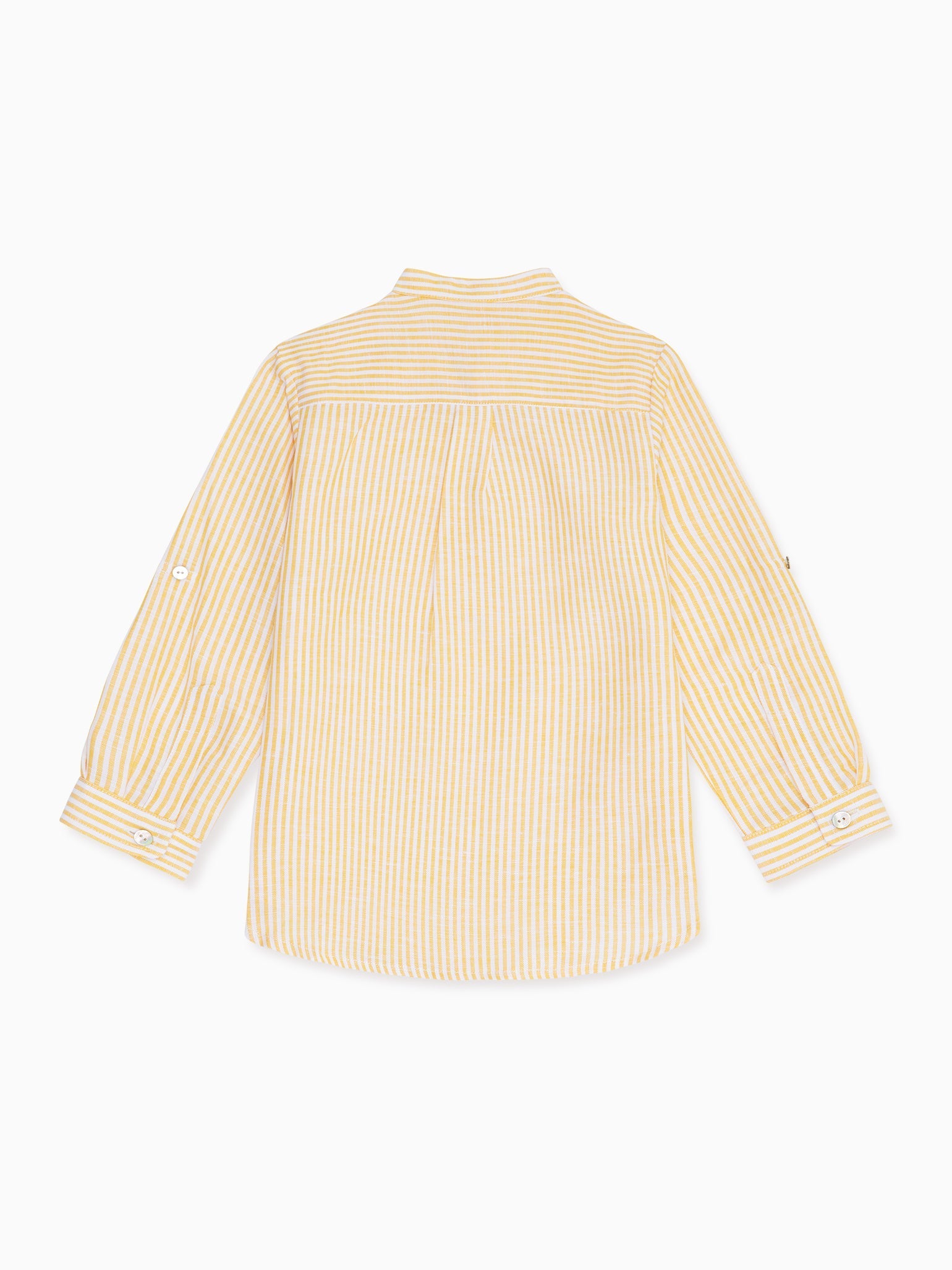 Yellow Stripe Jazmin Linen Mix Boy Shirt