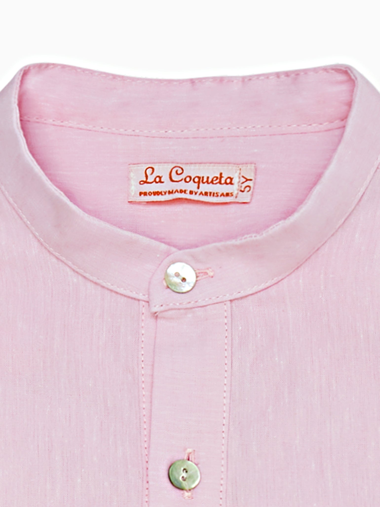 Pink Jazmin Linen Mix Boy Shirt