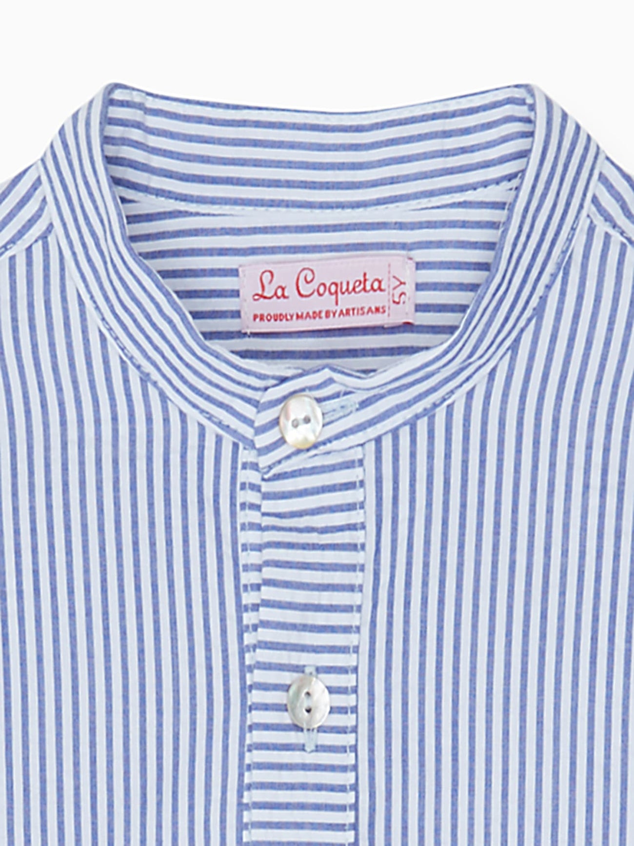 Light Blue Stripe Jazmin Linen Mix Linen Mix Boy Shirt