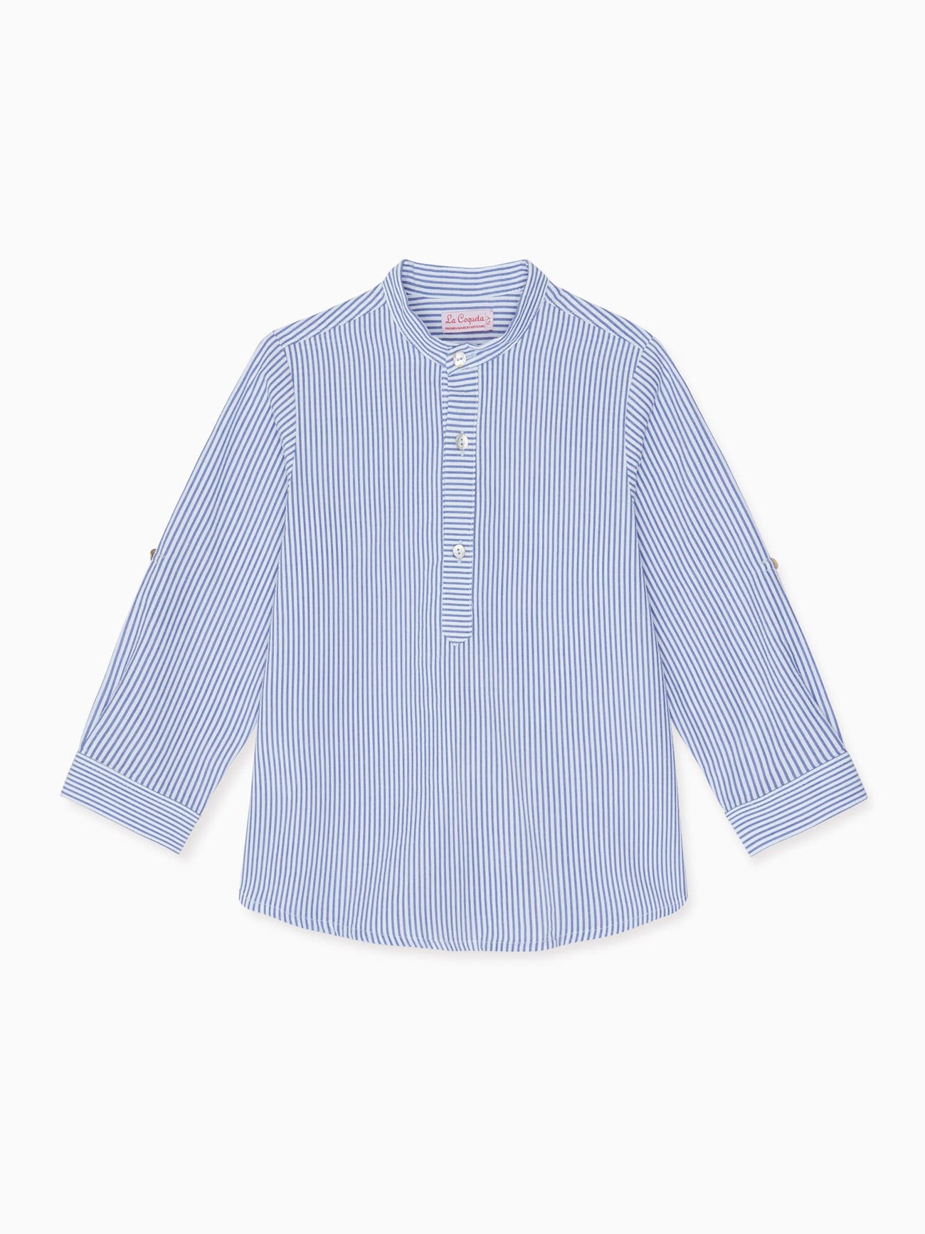 Light Blue Stripe Jazmin Linen Mix Linen Mix Boy Shirt