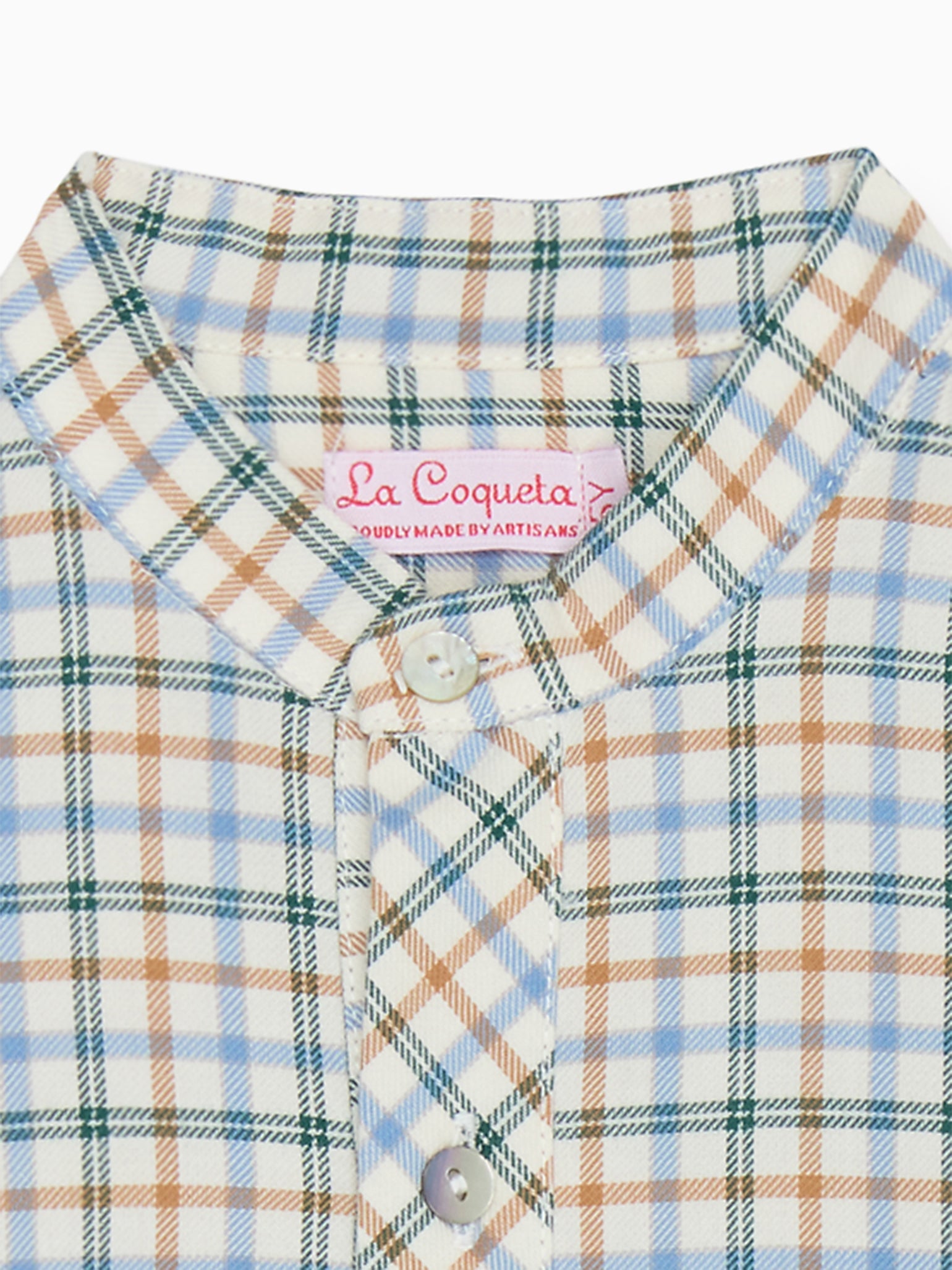 Camel Check Jazmin Long Sleeve Boy Shirt