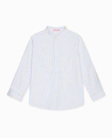 Caramel Stripe Jazmin Long Sleeve Boy Shirt