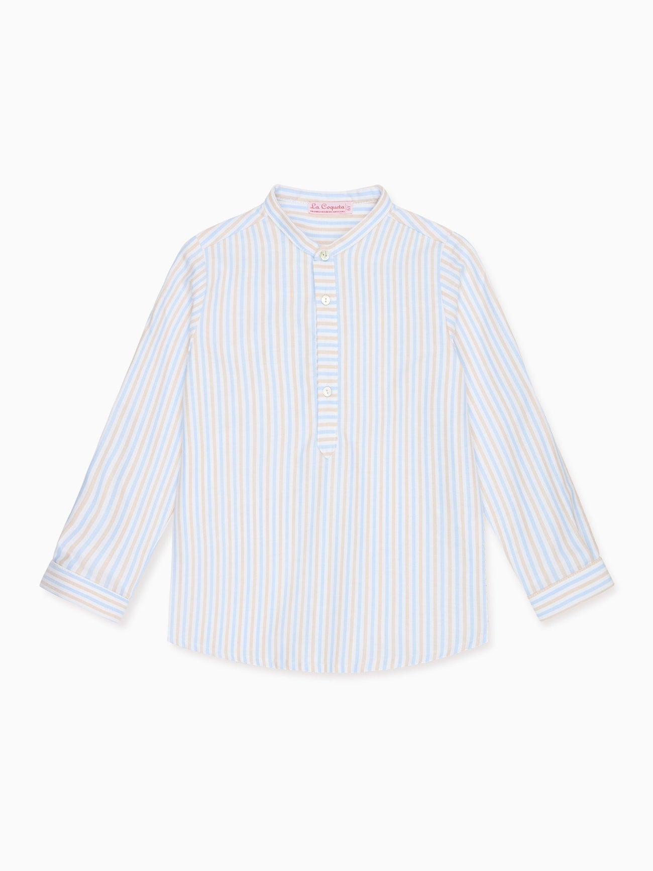 Caramel Stripe Jazmin Long Sleeve Boy Shirt