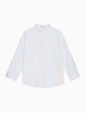 Caramel Stripe Jazmin Long Sleeve Boy Shirt