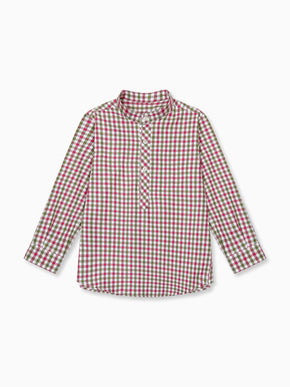 Green Check Jazmin Long Sleeve Boy Shirt