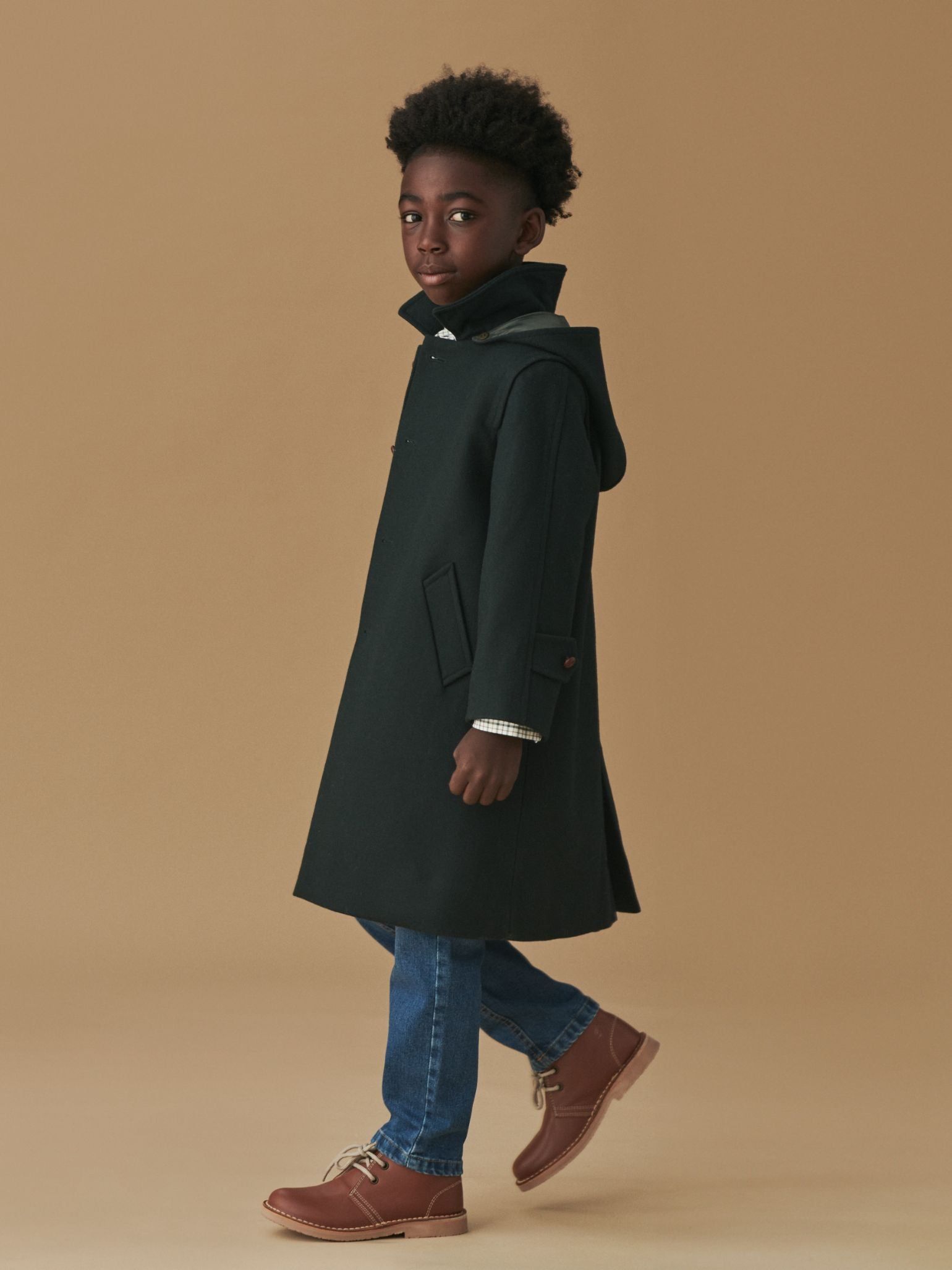 Forest Green Loden Wool Kids Coat