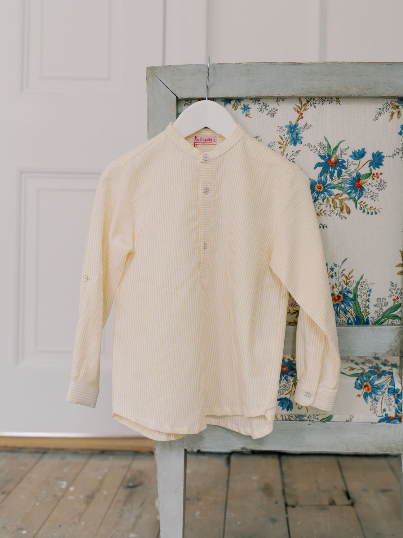 Yellow Stripe Jazmin Long Sleeve Boy Shirt