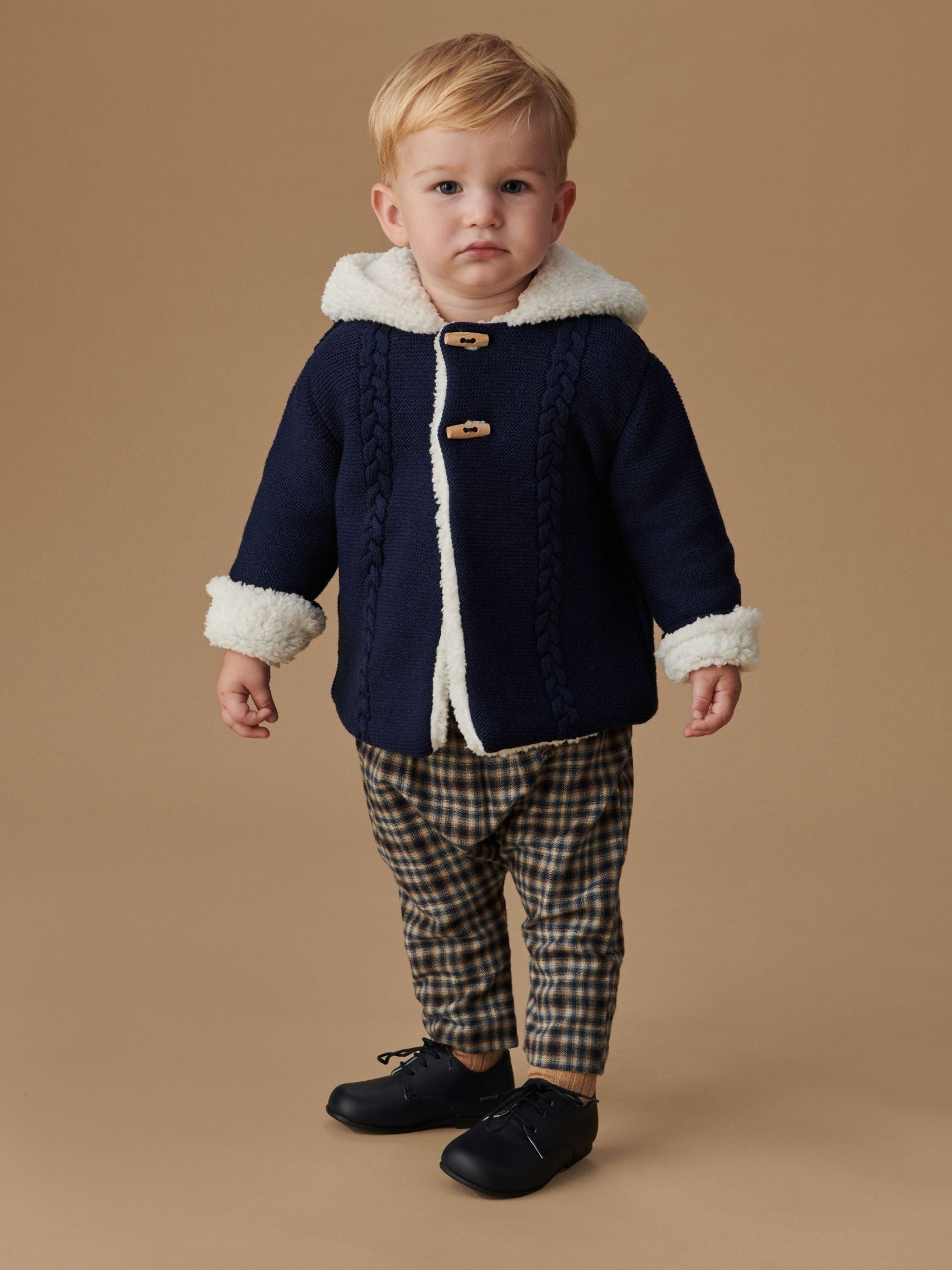 Navy Check Alex Baby Trousers