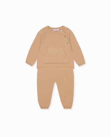 Camel Melange Juan Cashmere Baby Set