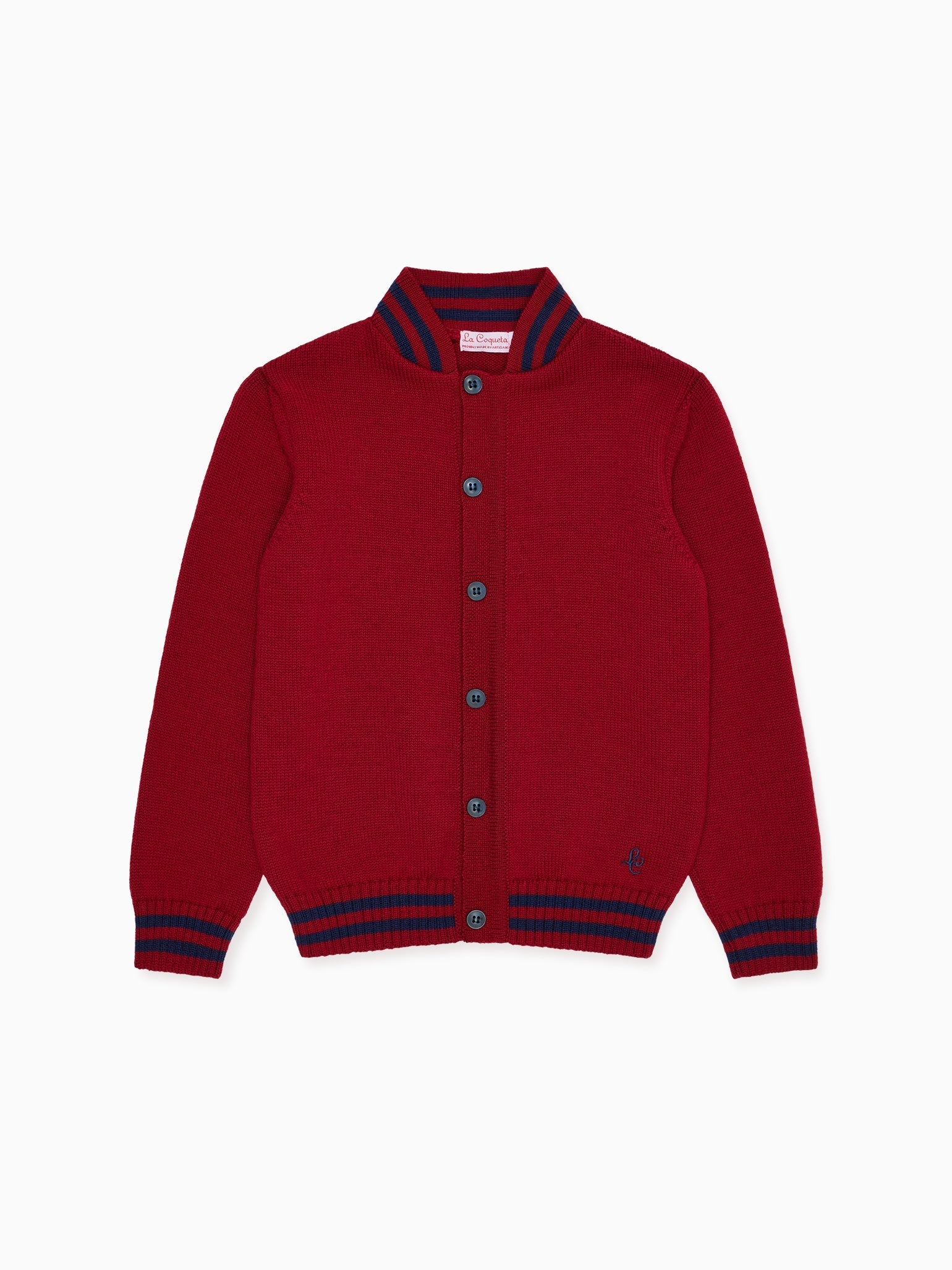 Burgundy Jules Merino Kids Cardigan