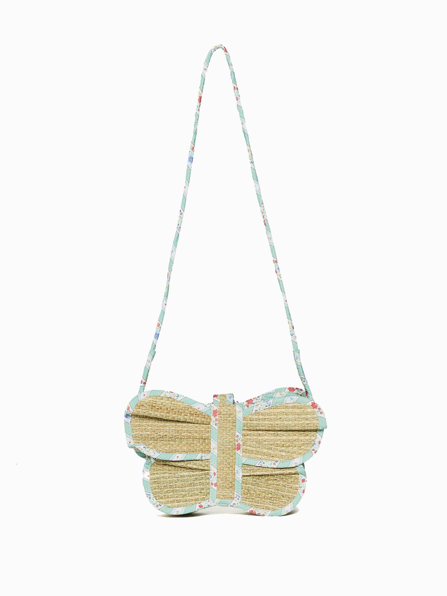 Lorna Murray x La Coqueta Sage Floral Stripe Flutterby Grass Bag