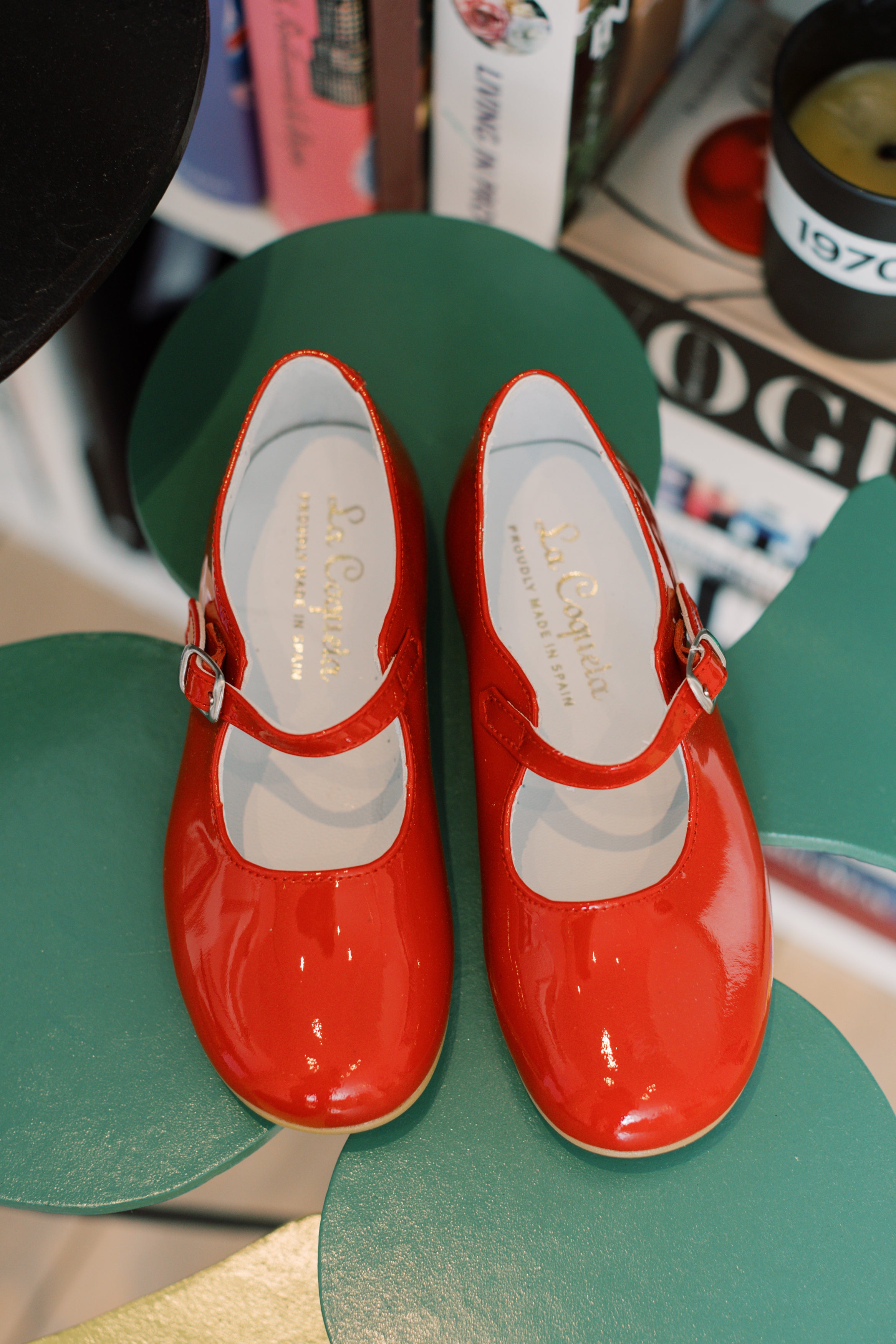 Red leather mary jane shoes online