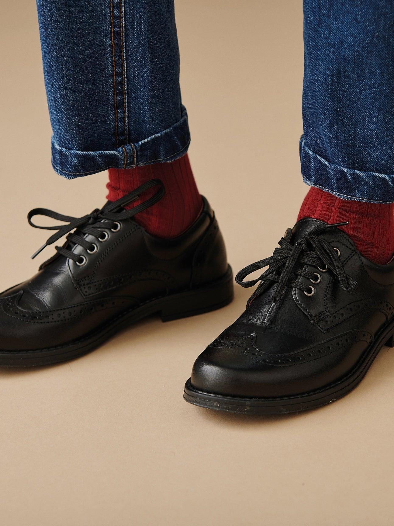 Black Leather Lace Up Kids School Shoes Black Leather Lace Up Kids School Shoes