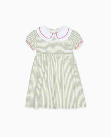 Green Stripe Lana Girl Dress