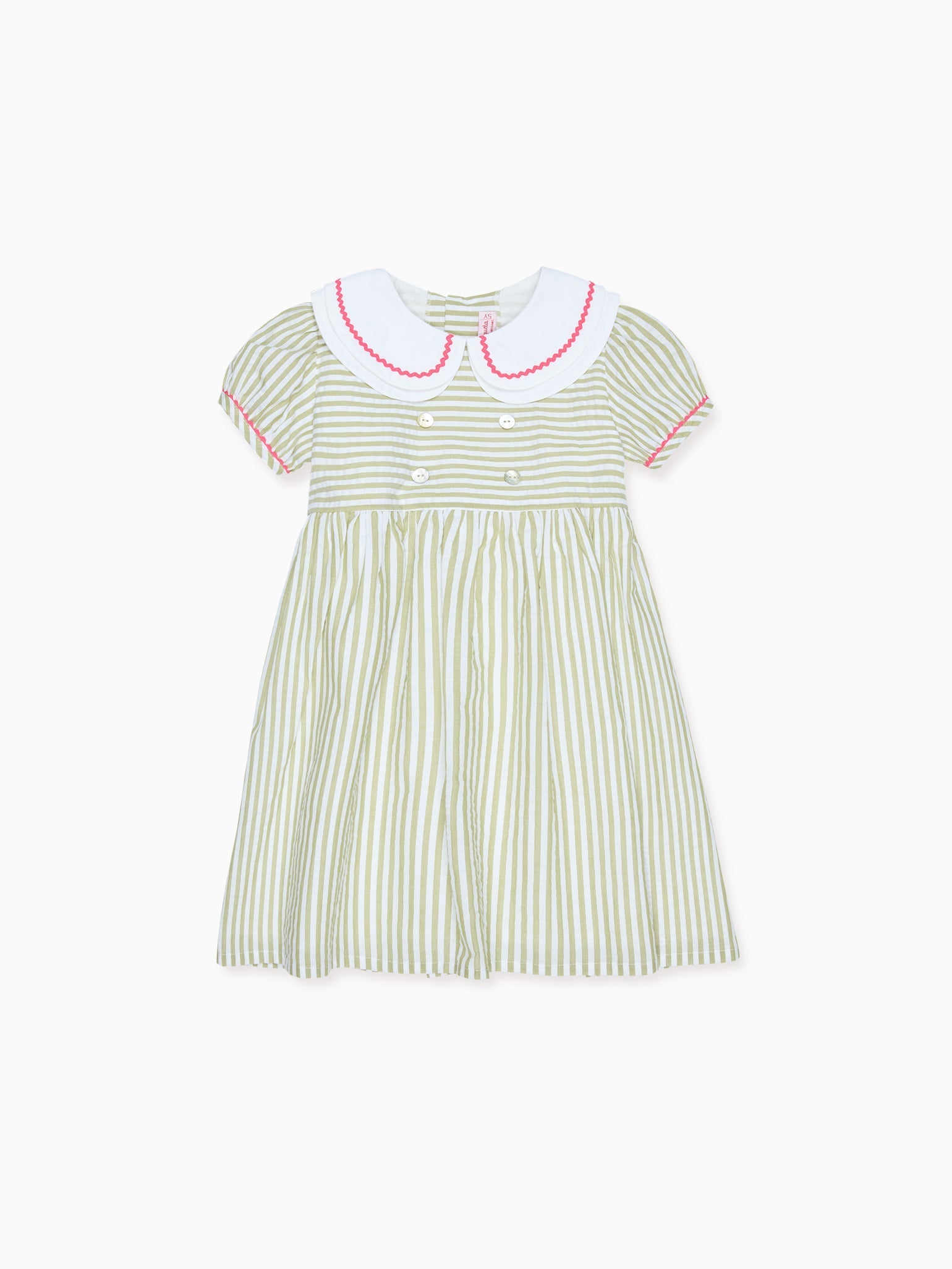 Green Stripe Lana Girl Dress