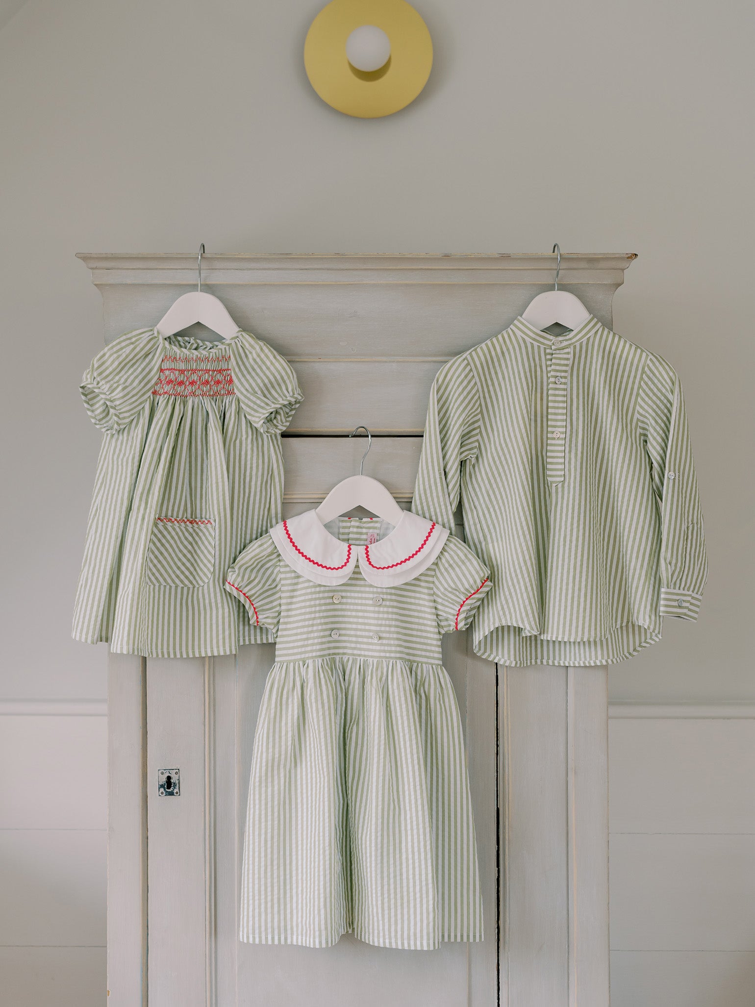 Green Stripe Jazmin Cotton Long Sleeve Boy Shirt